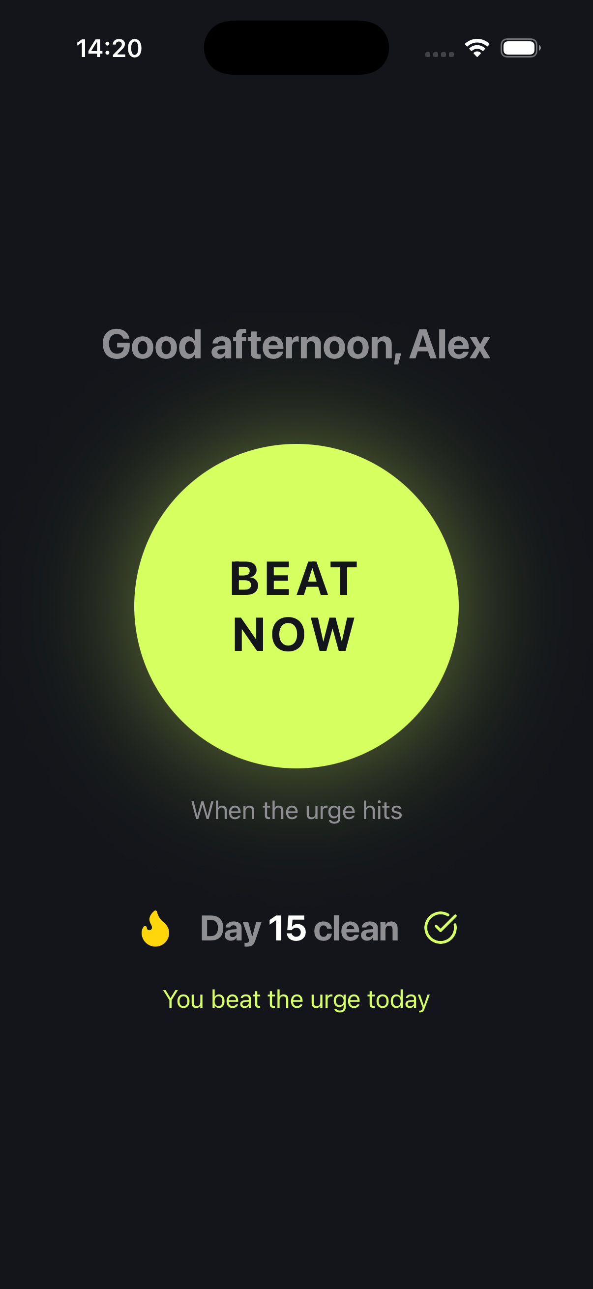 Beat The Urge app — AI Reframe mode